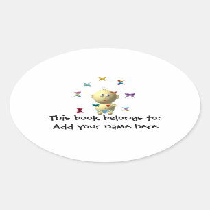 ADESIVO OVAL ARRUMANDO O BEBÊ COM 9 BORBOLAS