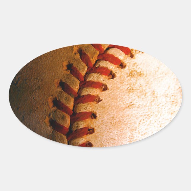 Adesivo Oval Arte Baseball (Frente)