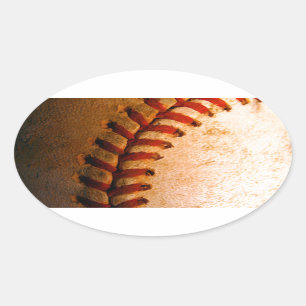 Adesivo Oval Arte Baseball