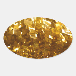 Adesivo Oval Arte de Abstrato de teto Dourado