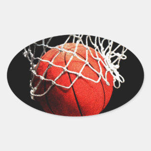 Adesivo Oval Arte de Basquete