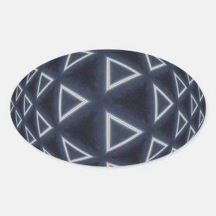 Adesivo Oval Arte Geométrica Esfera Triângulo Futurista