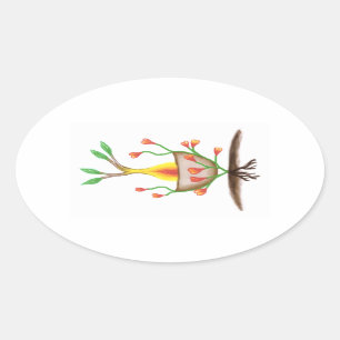Adesivo Oval Arte Vegetal Infantil