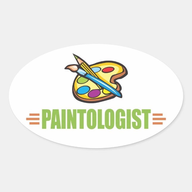 Adesivo Oval Artista Engraçado (Frente)