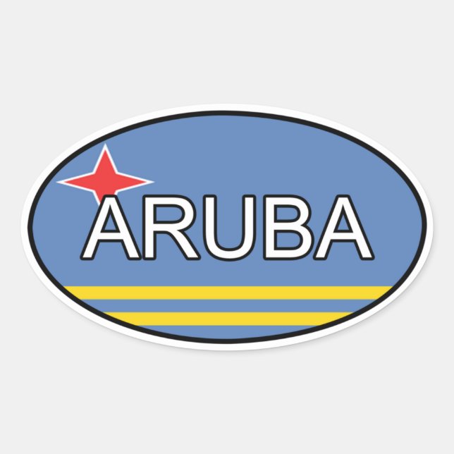 Adesivo Oval Aruba Euro Sticker (Frente)