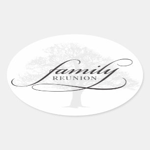 Adesivo Oval Árvore da reunião de família