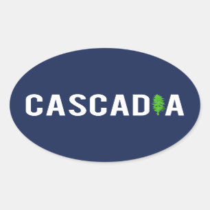 Adesivo Oval Árvore de Cascadia