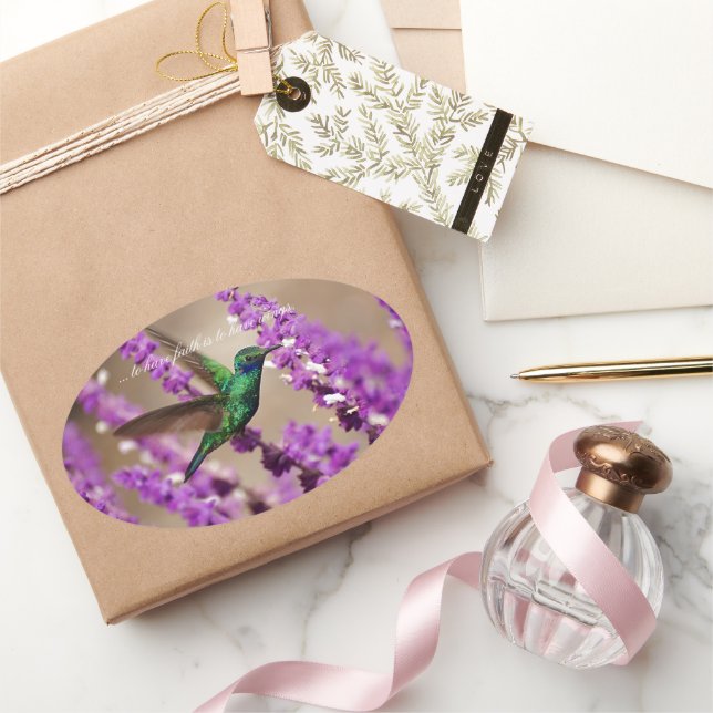 Adesivo Oval Asas de Fé a Espumante Violeta Violeta (Presentear)