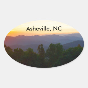 Adesivo Oval Asheville, NC Sticker
