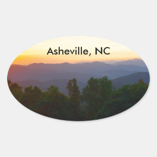 Adesivo Oval Asheville, NC Sticker
