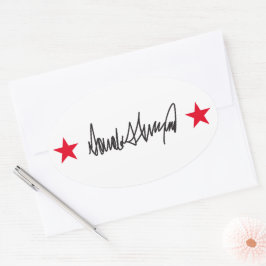 Adesivo Oval Assinatura Trump