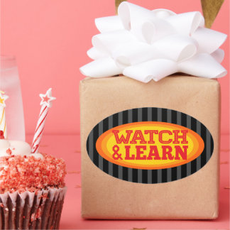 Adesivo Oval Assista e aprenda faixas de ovais radiais