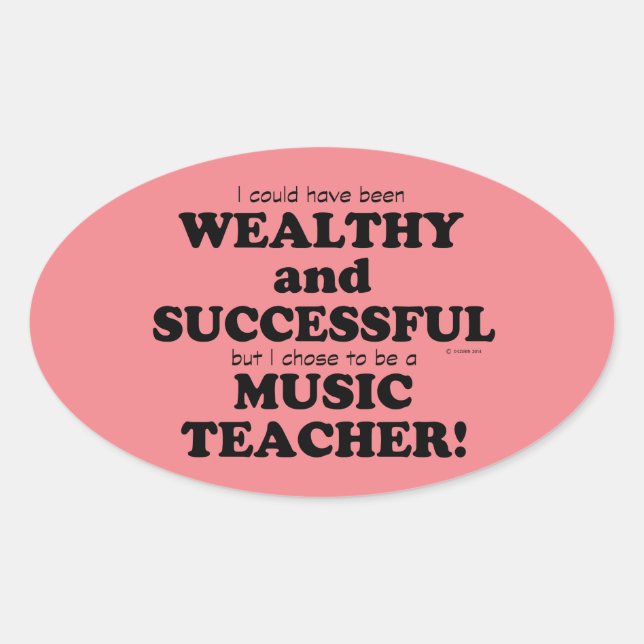 Adesivo Oval Assistente de música rico e bem-sucedido (Frente)