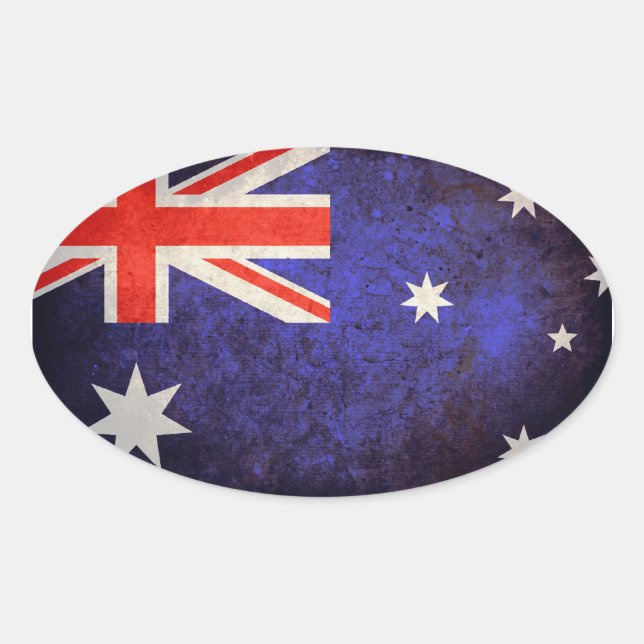 Adesivo Oval Aussie Flag (Frente)