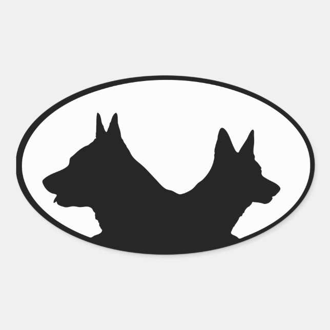 Adesivo Oval Australian Kelpie bordador (Frente)