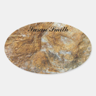 Adesivo Oval Autocolante de fotos Oval com nome - Fundo Rocky