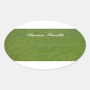 Adesivo Oval Autocolante de fotos Oval com nome - grama verde