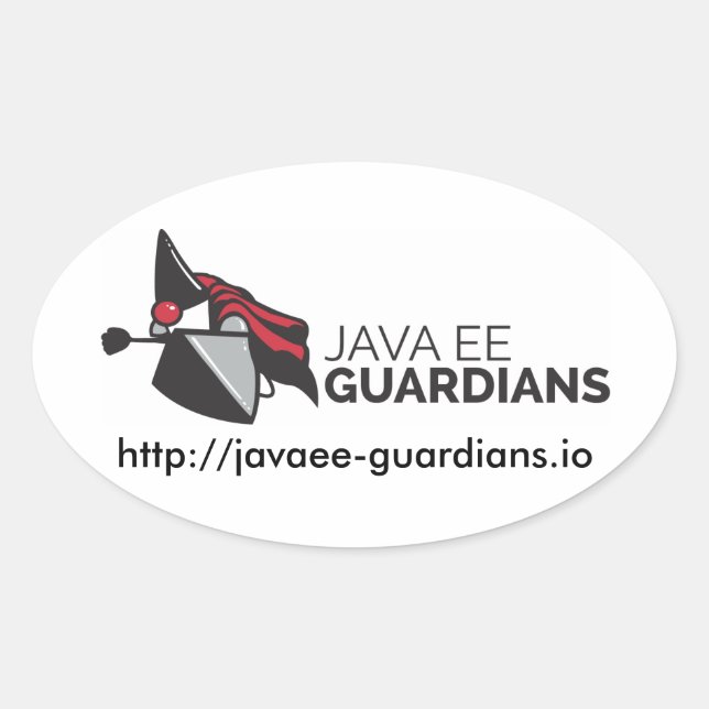 Adesivo Oval Autocolante Java EE Guardians (Frente)