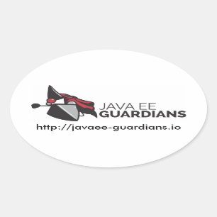 Adesivo Oval Autocolante Java EE Guardians