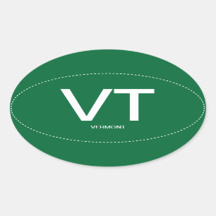 Adesivo Oval Autocolante no vidro traseiro do Oval de Vermont
