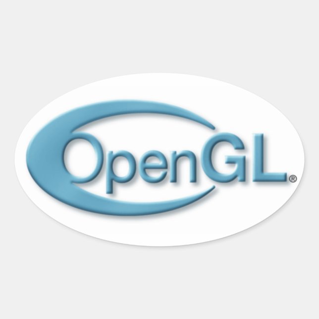 Adesivo Oval Autocolante OpenGL (Frente)