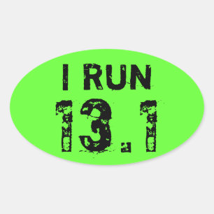 Adesivo Oval Autocolante Oval Green I Run 13.1