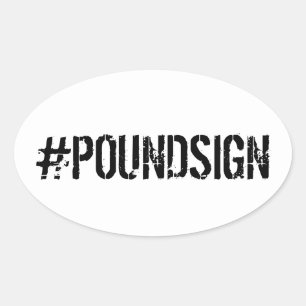 Adesivo Oval Autocolante #POUNDSIGN