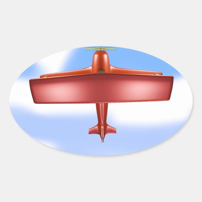 Adesivo Oval Autocolante vermelho voador (Frente)