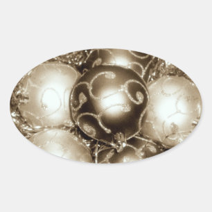 Adesivo Oval Autocolantes de bronze