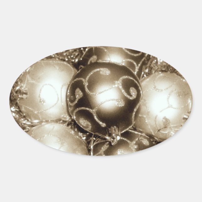 Adesivo Oval Autocolantes de bronze (Frente)