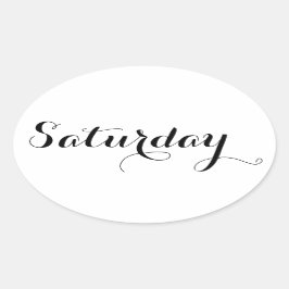 Adesivo Oval Autocolantes do Dia da Semana: Sábado