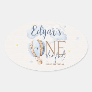 Adesivo Oval Autocolantes personalizados de primeiro aniversari