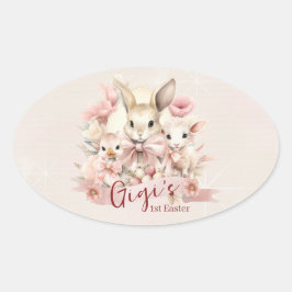 Adesivo Oval Autocolantes personalizados, Pintinhos e carneiros