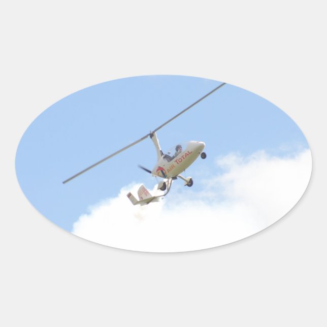 Adesivo Oval Autogyro em voo (Frente)