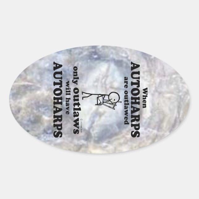 Adesivo Oval Autoharps - Vinheta Oval Sem Êxito (Frente)