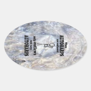 Adesivo Oval Autoharps - Vinheta Oval Sem Êxito