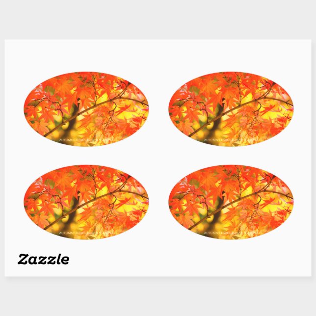 Adesivo Oval Autumn Leaves [Oval Seal] (Folha)