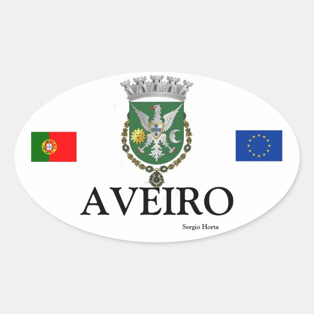 Adesivo Oval Aveiro* Portugal Sticker (Frente)