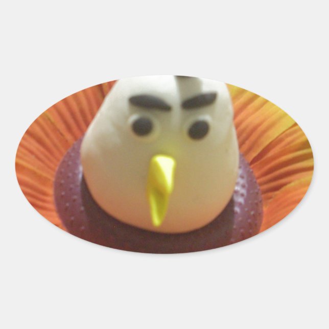 Adesivo Oval Aves Esculpidas na Impressão de Arte de Girassol (Frente)