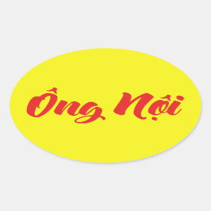 Adesivo Oval Avô (paterno) vietnamiano - Ông Nội