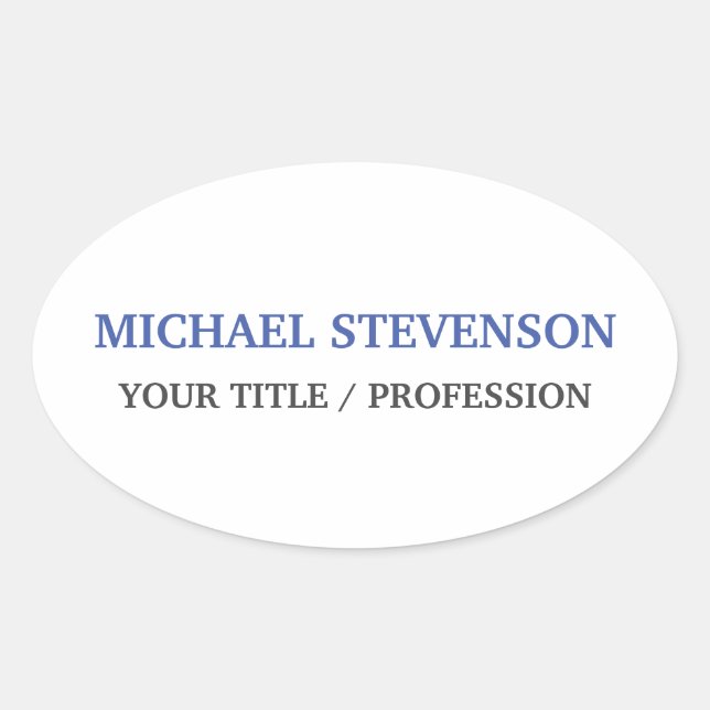 Adesivo Oval Azul clássico especial único branco (Frente)