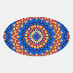 Adesivo Oval Azul cor de laranja