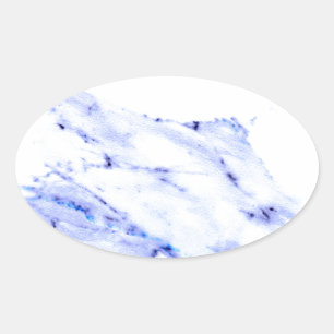Adesivo Oval Azul e mármore branco