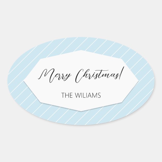 Adesivo Oval Azul Geométrico Simples (Frente)