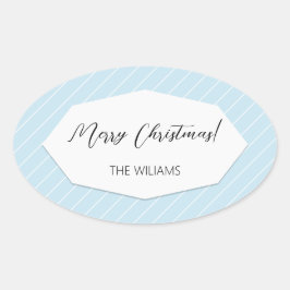 Adesivo Oval Azul Geométrico Simples