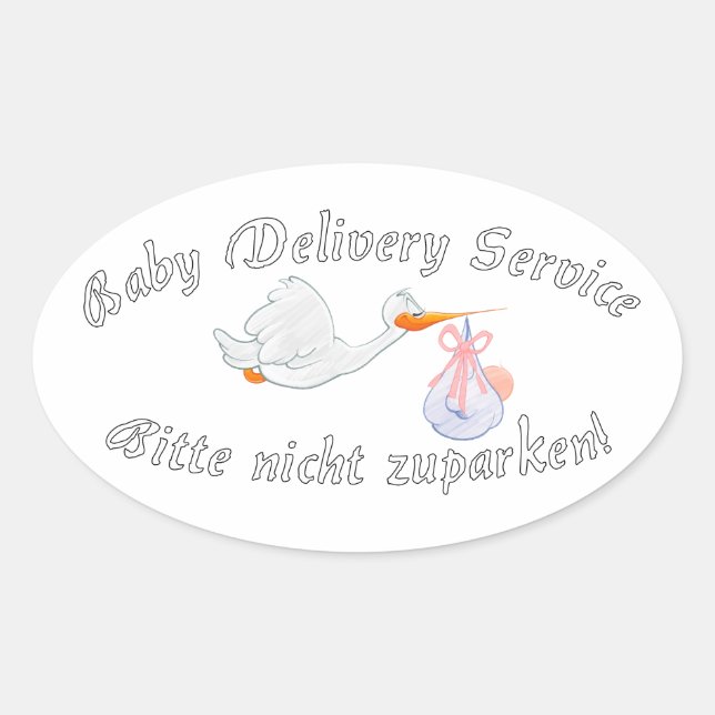 Adesivo Oval Baby Delivery Service ! Bitte nicht zuparken !  (Frente)