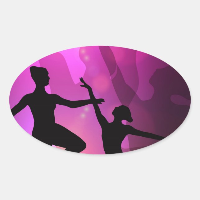 Adesivo Oval Bailarinos de Ballet (Frente)
