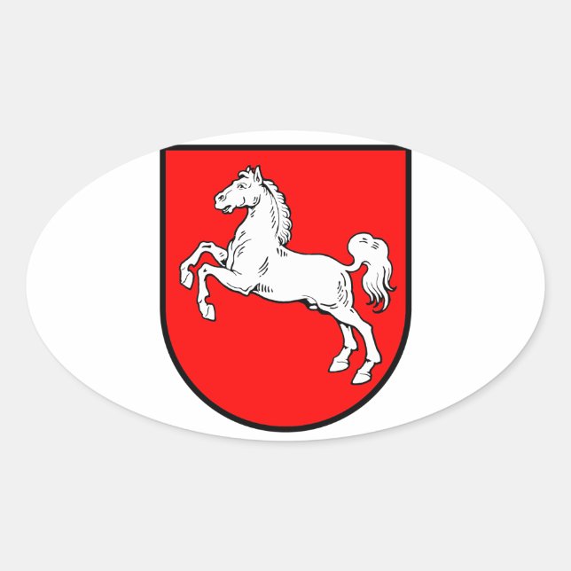 Adesivo Oval Baixa-Saxônia brasão (Frente)