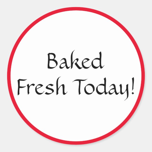 Adesivo Oval Baked Fresh Today (Frente)