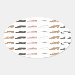 Adesivo Oval Balé Toque em Jazz Acro - Calçados de Caracteres d